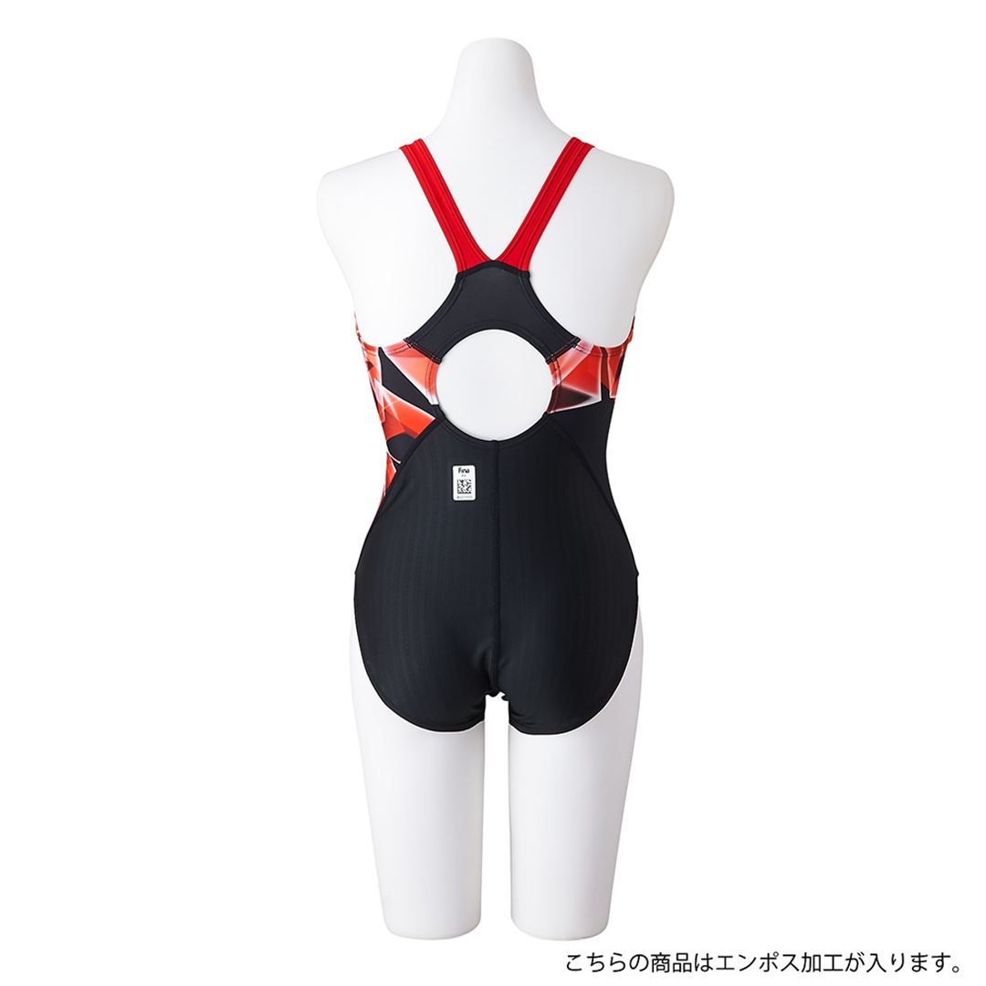 【STREAM ACE】競泳用ローカット(マスターズバック) ブラック×レッド S