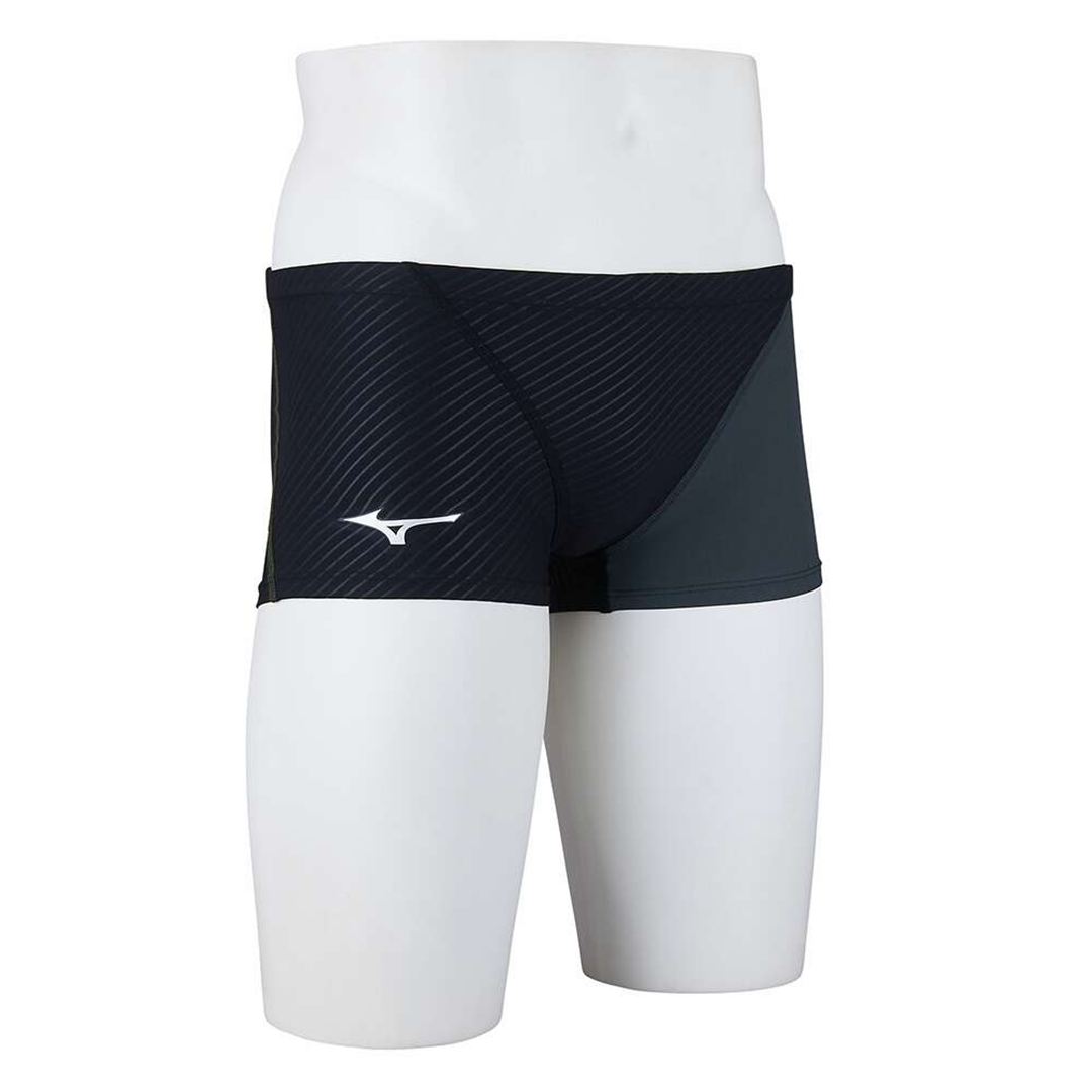 競泳練習用ショートスパッツ ブラック×チャコール M