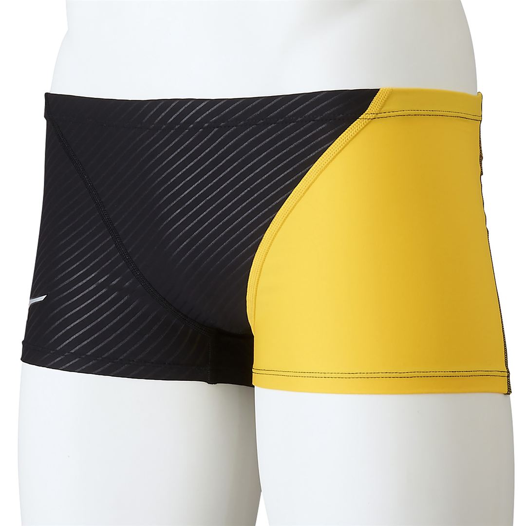 競泳練習用ショートスパッツ ブラック×イエロー M