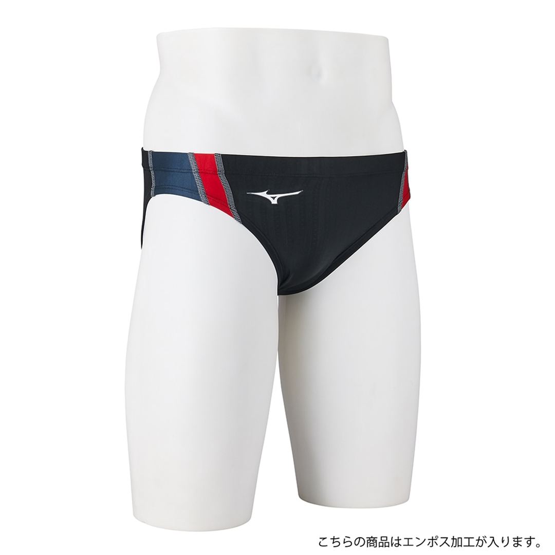 【STREAM ACE】競泳用Vパンツ ブラック×レッド XS