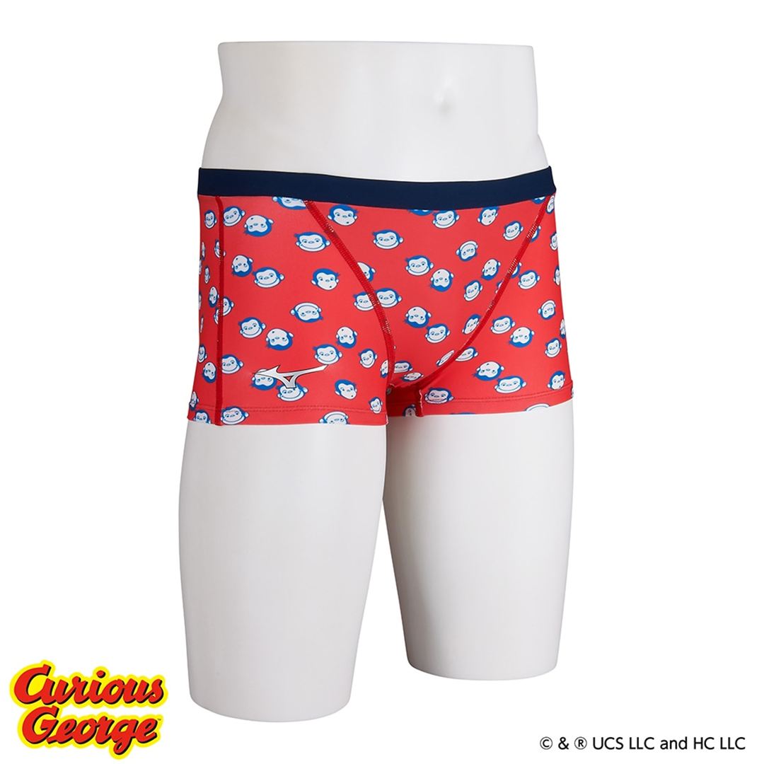 【おさるのジョージ】競泳練習用ショートスパッツ レッド 130