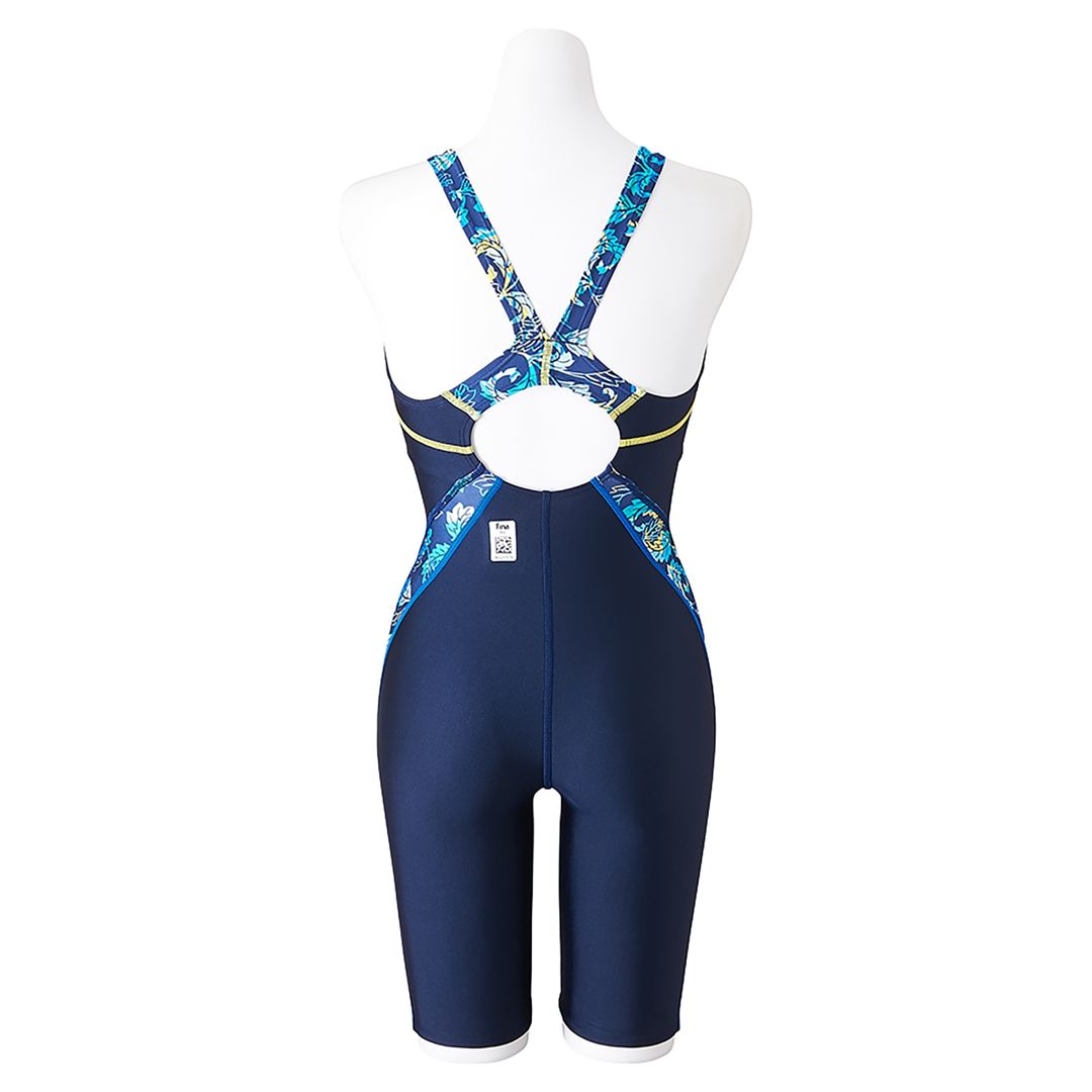 【ST Lala】競泳用ハーフスーツ(マスターズバック) ネイビー×ブルー S