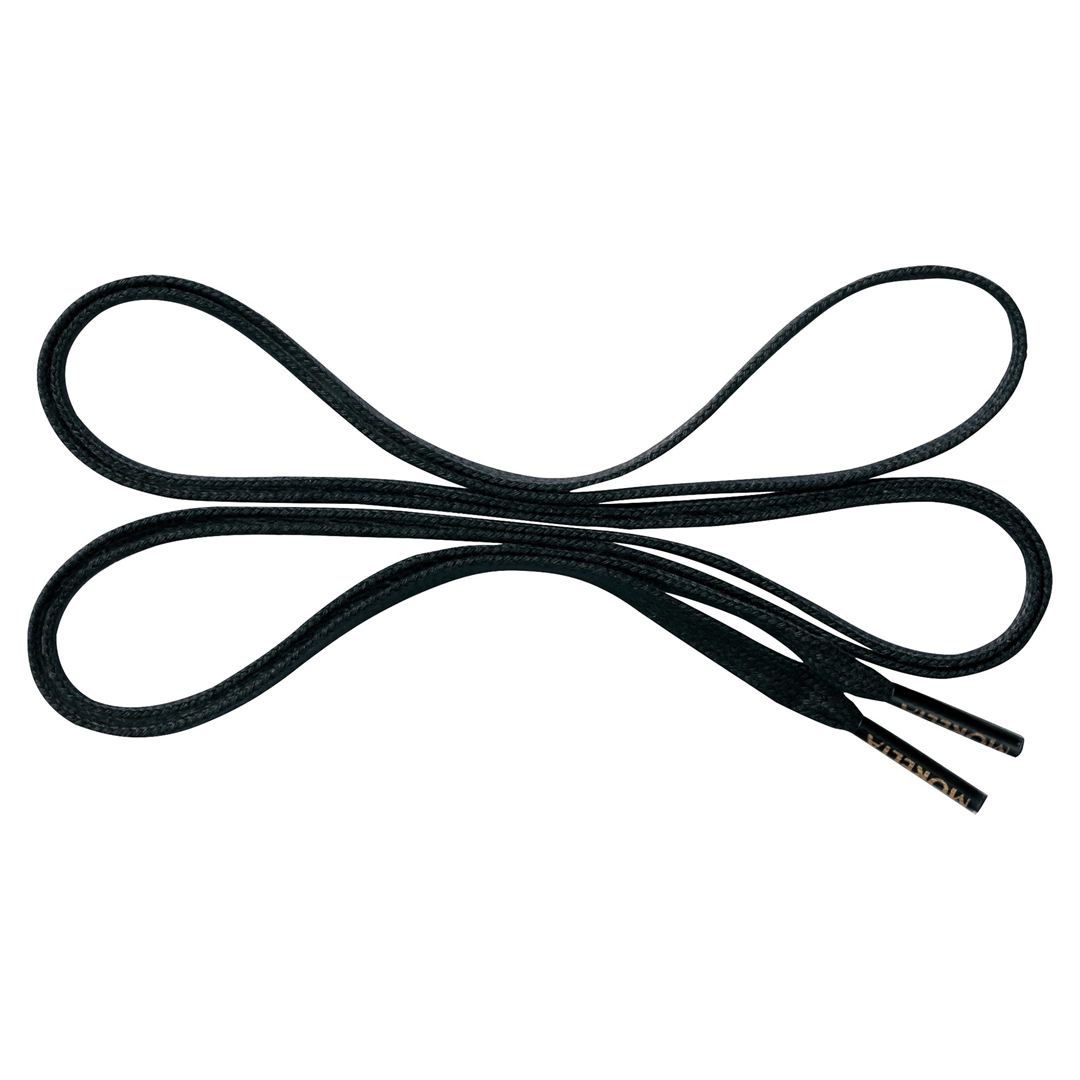 【モレリア】シューレース（平型／幅：6mm） ブラック 130cm