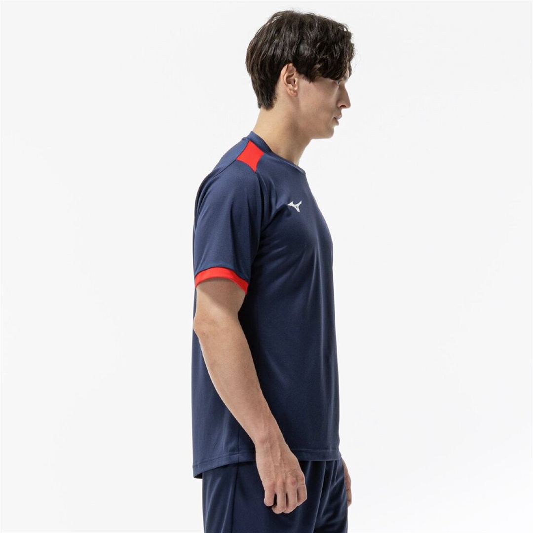 フィールドシャツ ドレスネイビー×チャイニーズレッド S