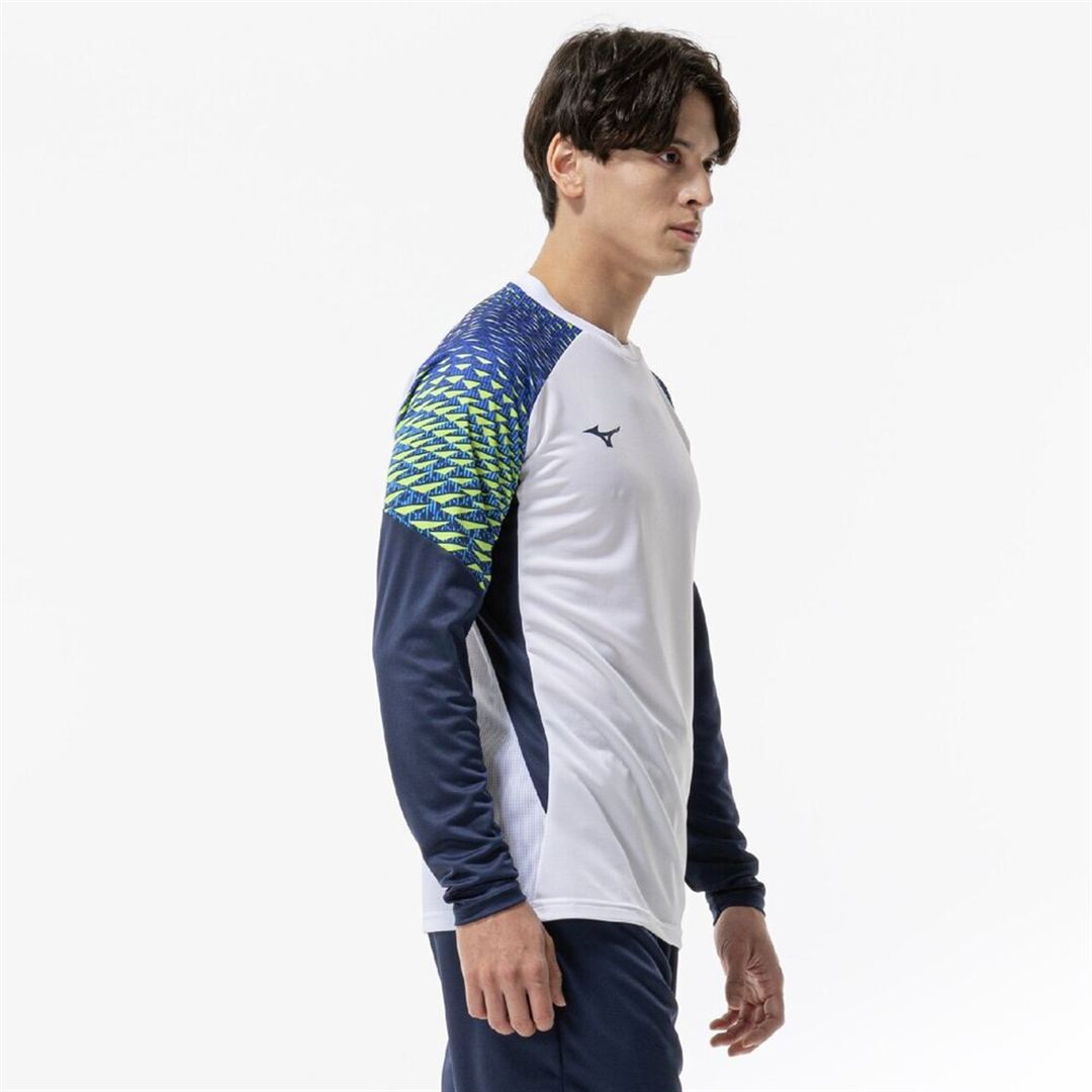 フィールドシャツ(長袖) ホワイト×ドレスネイビー XL