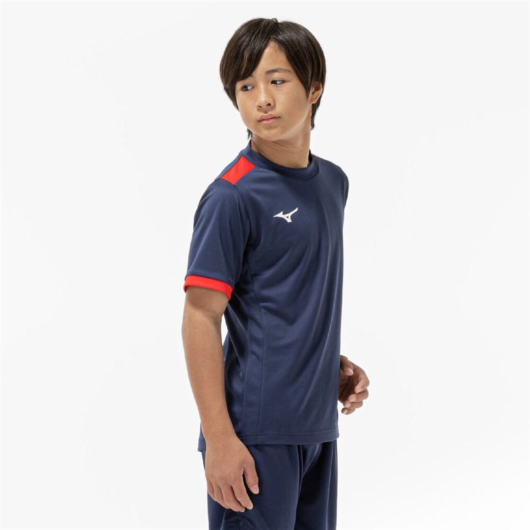 フィールドシャツ ドレスネイビー×チャイニーズレッド 120