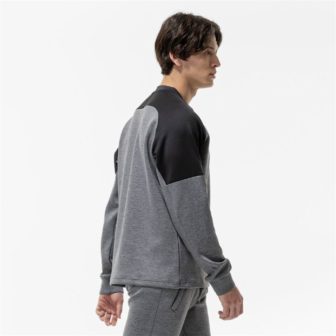 ストレッチクルーネックシャツ グレー M