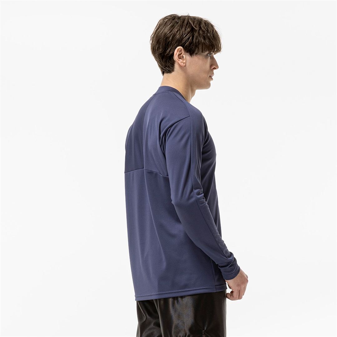 N-XTプラクティスシャツ(長袖／バレーボール) ネイビーブルー×レッド XL