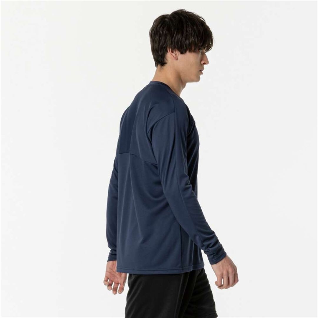 N-XTプラクティスシャツ(長袖)(バレーボール) ドレスネイビー×マゼンタ S