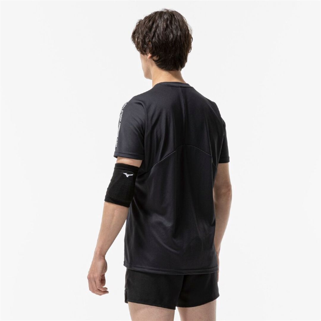 肘サポーター(パッド有／1個入り)(バレーボール) ブラック×ホワイト