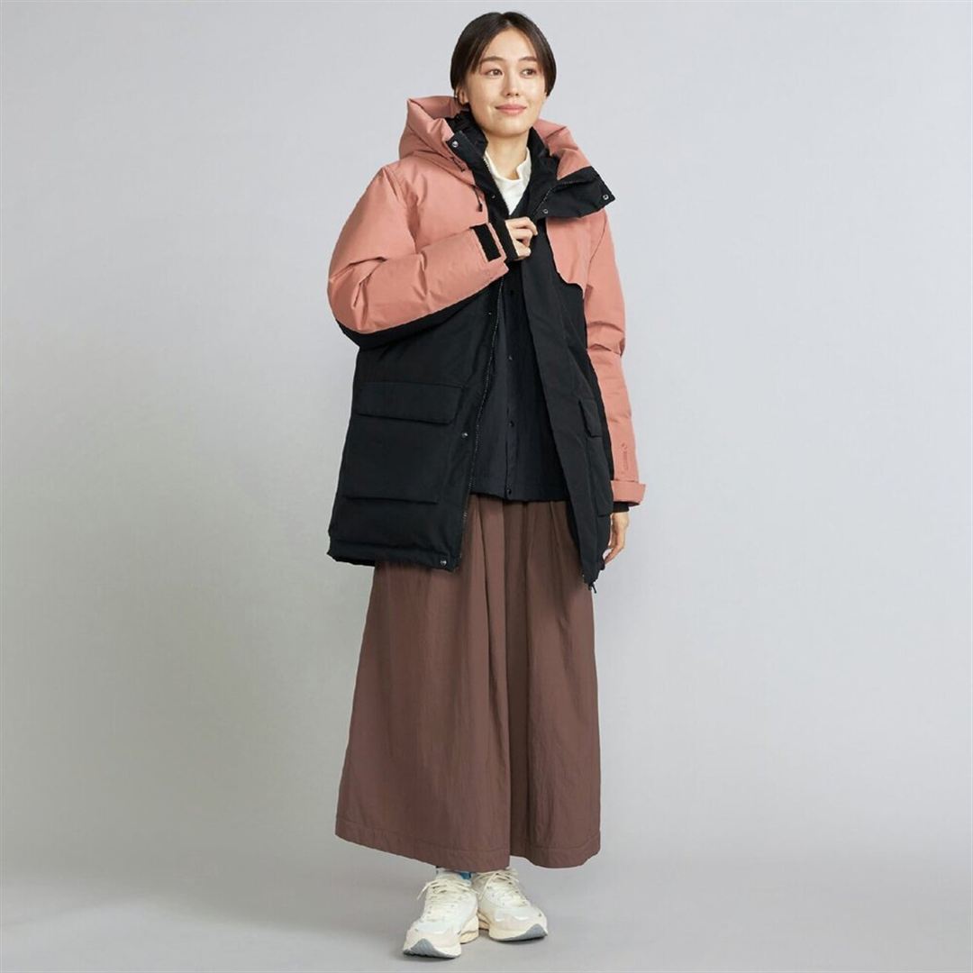 【吸湿発熱】WINDSTOPPER イエローナイフダウンジャケット ブラック×カメオブラウン 2XL