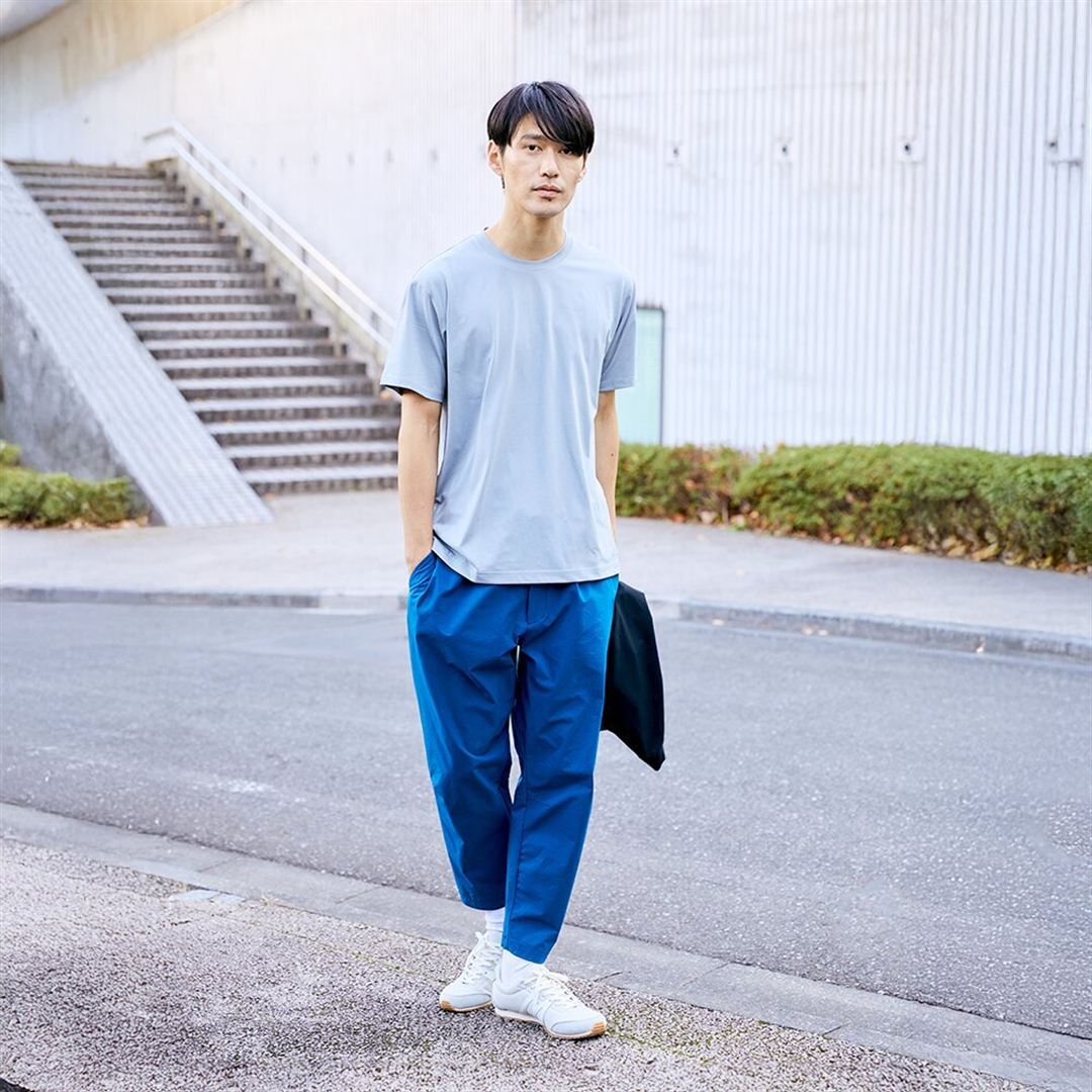 ハイストレッチ クルーネック半袖シャツ（レギュラーシルエット） グレー XL