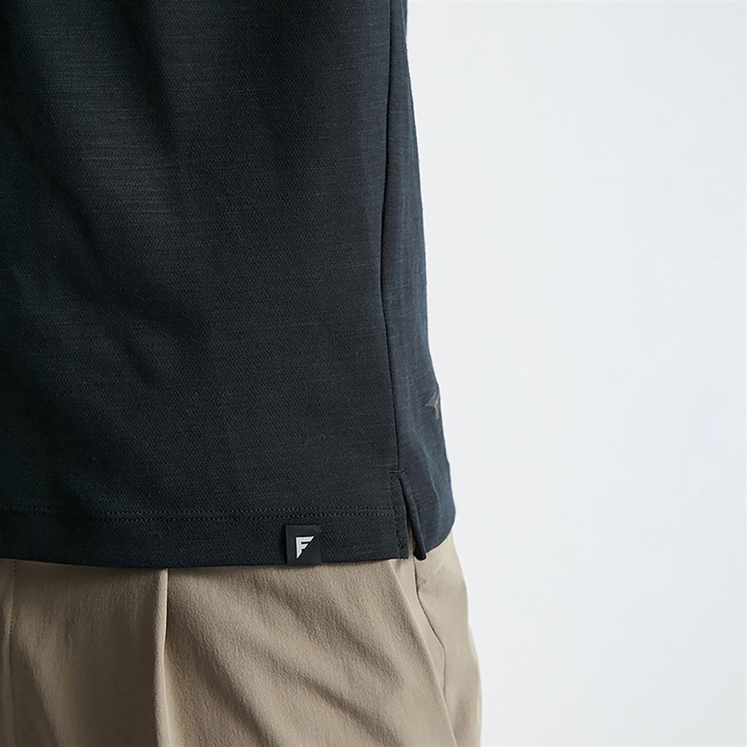 【AOURE】ミズノダイナモーションフィット モックネックTEEショートスリーブ ブラック XL