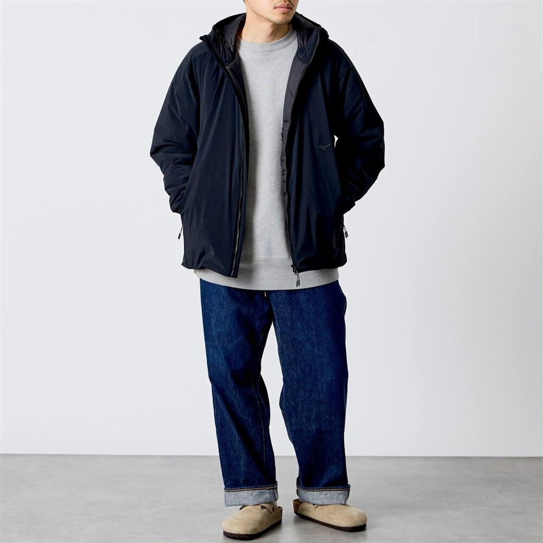【JEANS FACTORY／吸湿発熱】ブレスサーモパファージャケット ブラック S