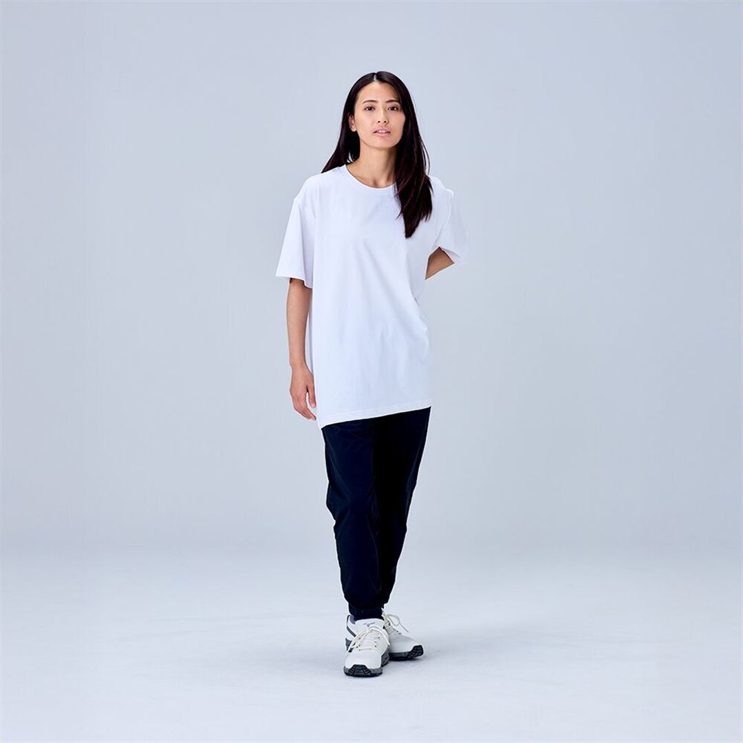 ハイストレッチ クルーネック半袖シャツ（レギュラーシルエット） ホワイト XL