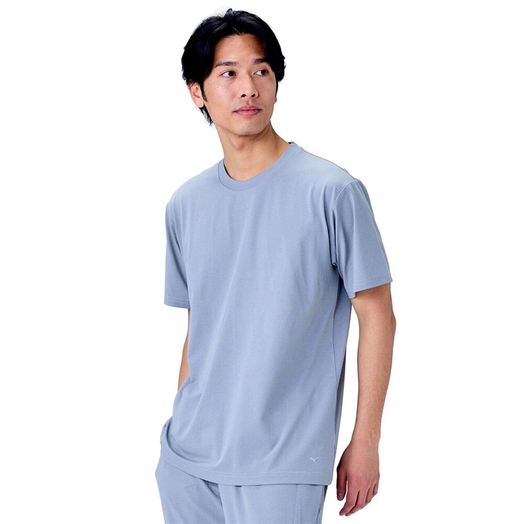 ハイストレッチ クルーネック半袖シャツ（レギュラーシルエット） グレー XL