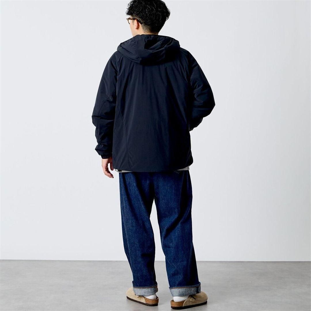 【JEANS FACTORY／吸湿発熱】ブレスサーモパファージャケット ブラック S