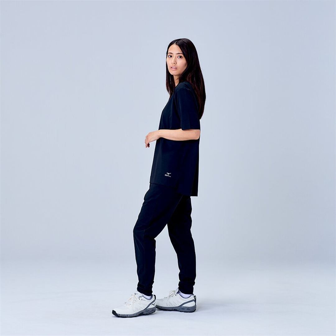ハイストレッチ クルーネック半袖シャツ（ワイドシルエット） ブラック XL