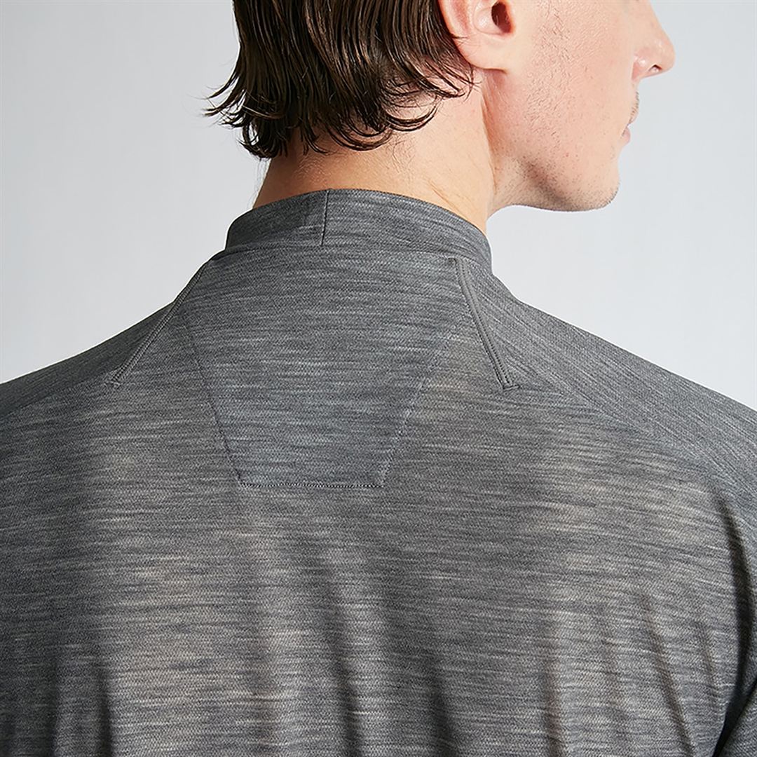 【AOURE】ミズノダイナモーションフィット モックネックTEEショートスリーブ チャコール XL