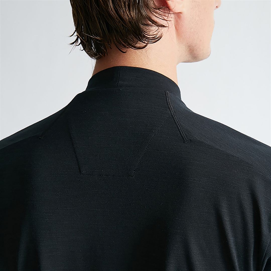 【AOURE】ミズノダイナモーションフィット モックネックTEEショートスリーブ ブラック XL
