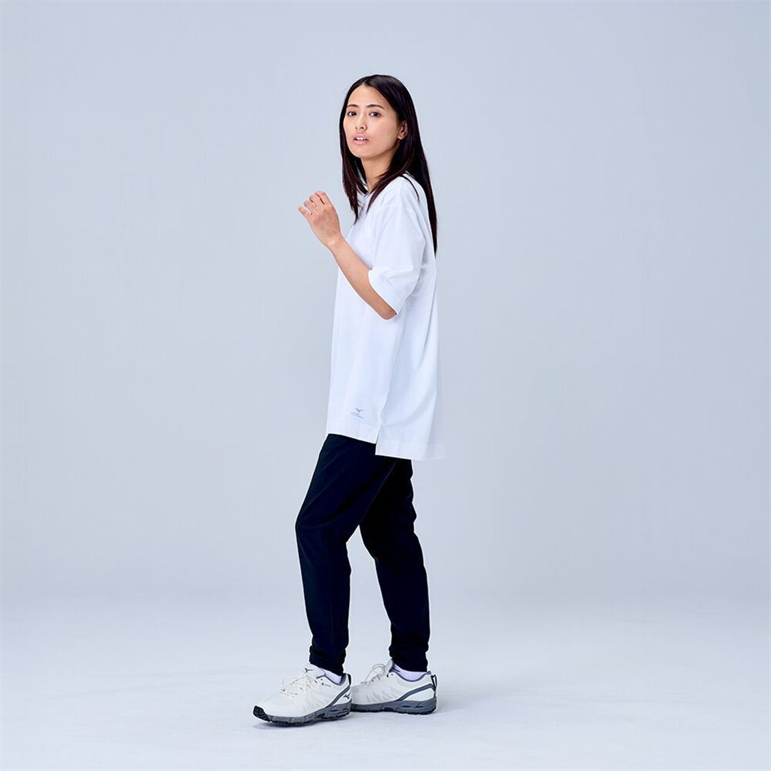 ハイストレッチ クルーネック半袖シャツ（ワイドシルエット） ホワイト XL