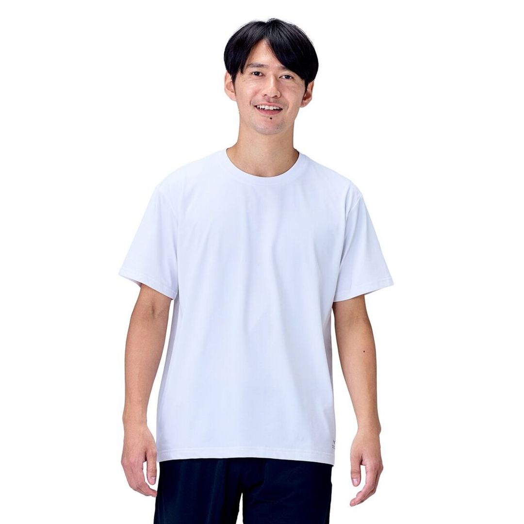 ハイストレッチ クルーネック半袖シャツ（レギュラーシルエット） ホワイト XL