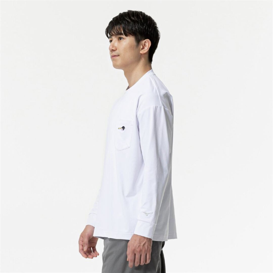 【ミズノ直営限定】ワンポイントロゴ ロングTシャツ ホワイト S