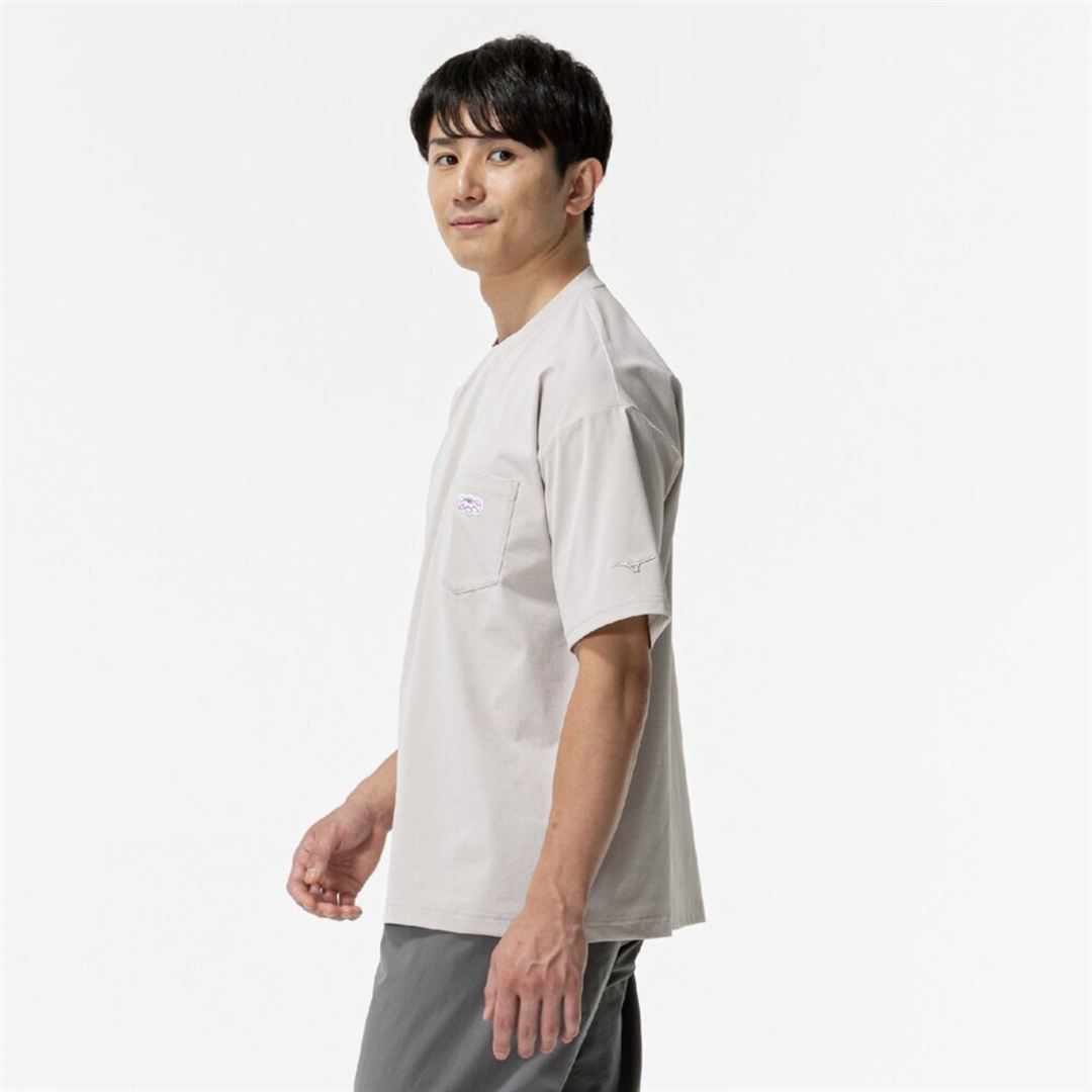 【ミズノ直営限定】ワンポイントロゴ Tシャツ(ワイドシルエット) シルバークラウド O