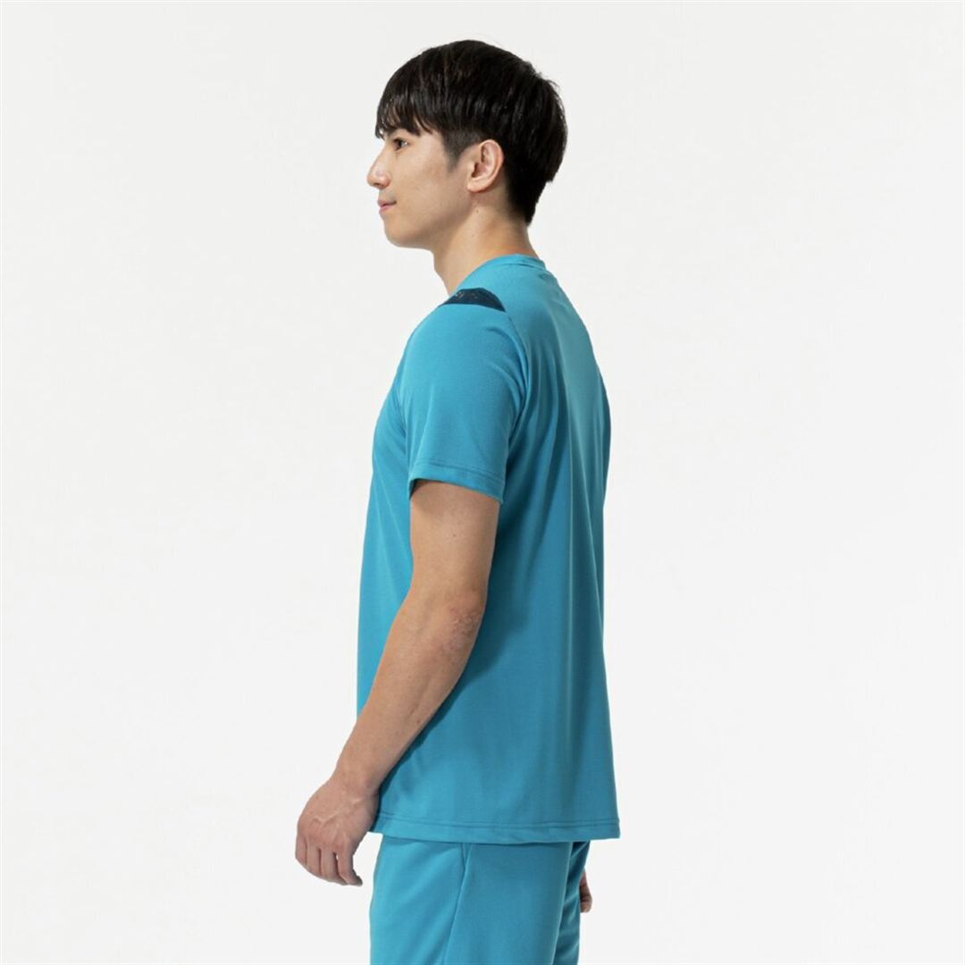 【ミズノプロ／接触冷感】クーリングTシャツ フィヨルドブルー S
