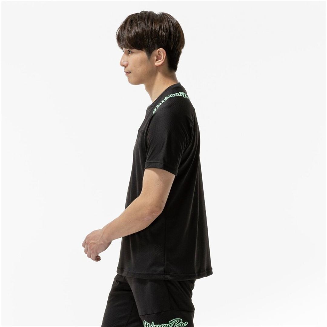 【ミズノプロ／汗処理／通気】KUGEKI RAPID Tシャツ ブラック M