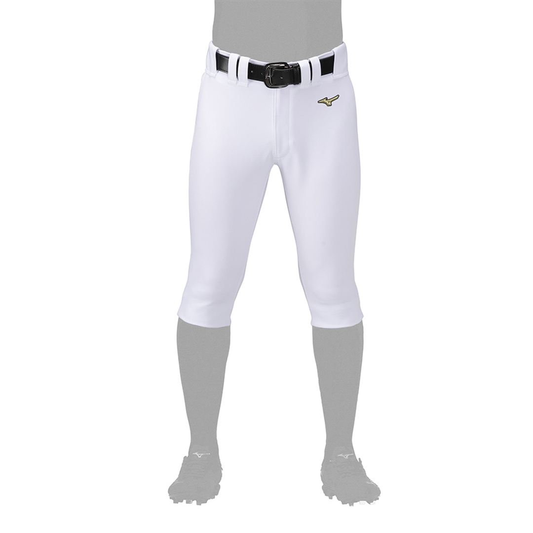 【ミズノ直営限定／ミズノプロ】強伸 ストレッチパンツ／ショートフィットタイプ(ワッペン付き) ホワイト S