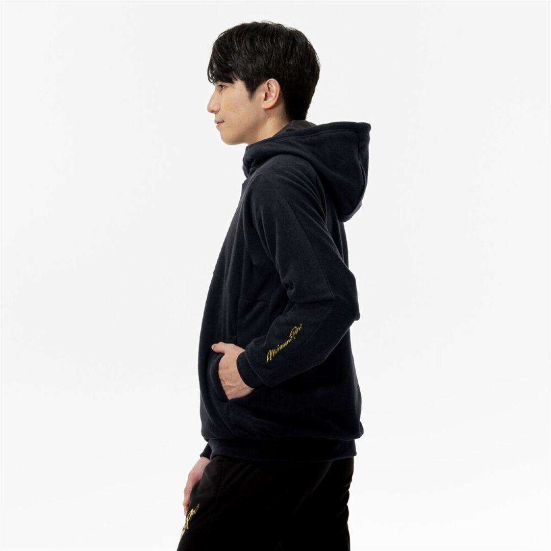 【ミズノ直営限定／ミズノプロ】プルーフフリースフーディ ブラック XO