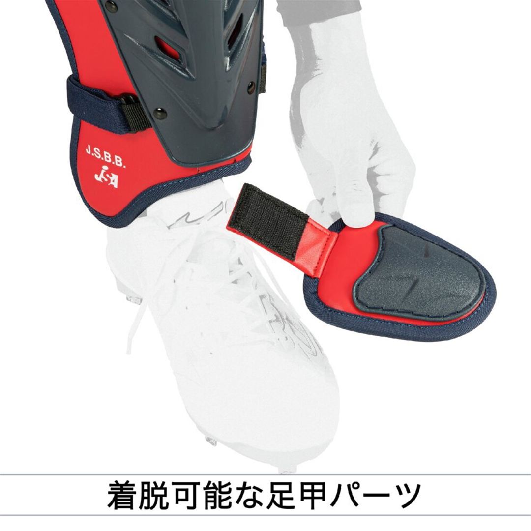 軟式用／ゴムソフトボール用レガーズ ネイビー×レッド S