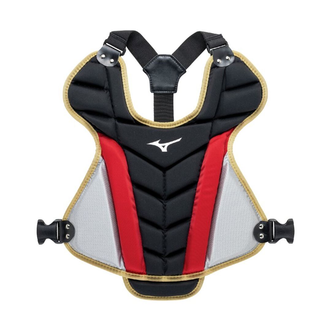 【ミズノ直営限定】小学生軟式用／ゴムソフトボール用捕手防具セット ブラック×レッド×ゴールド