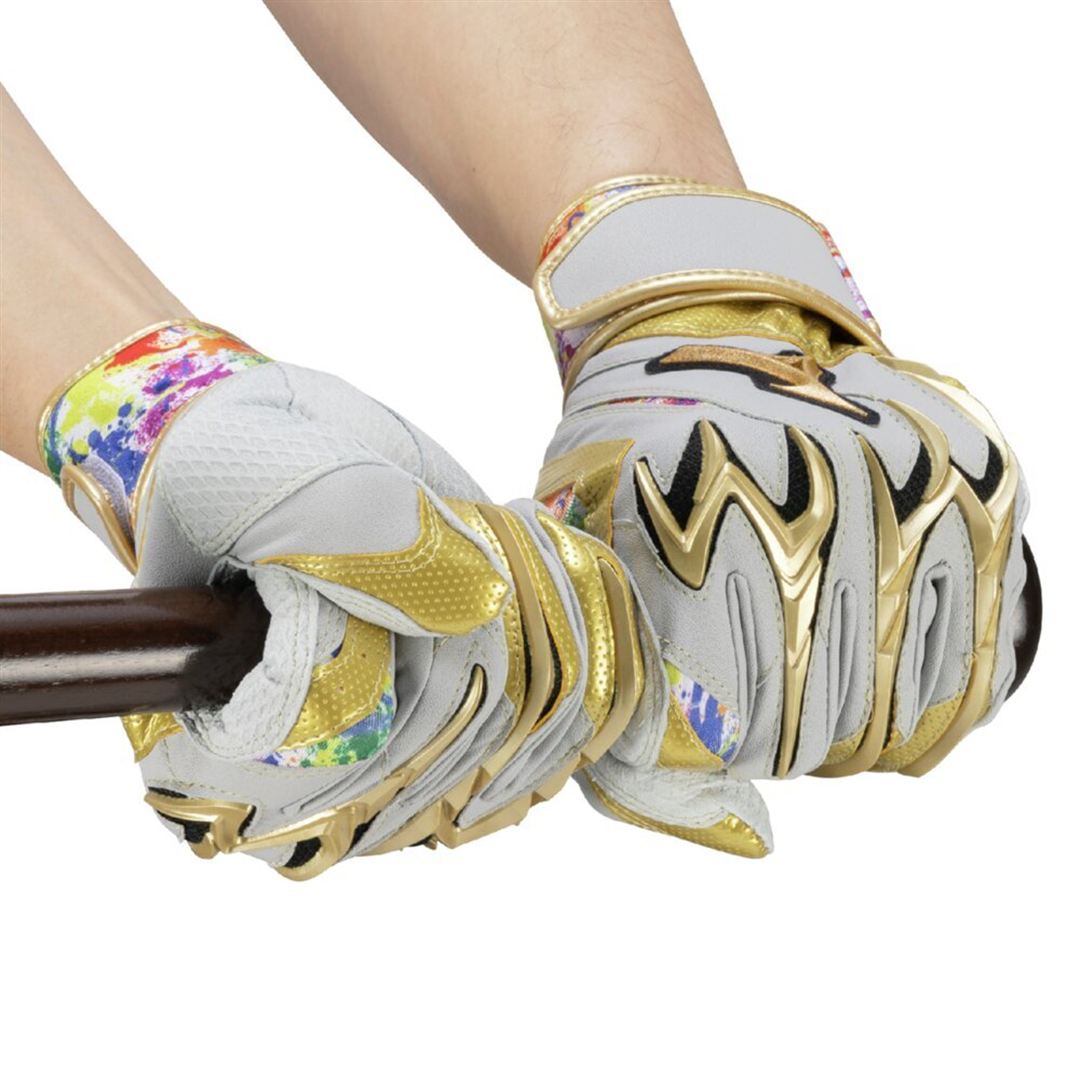 【ミズノ直営限定／ミズノプロ】ネオダイバーシティ シリコンパワーアークDI【両手用】 グレー×ゴールド 25