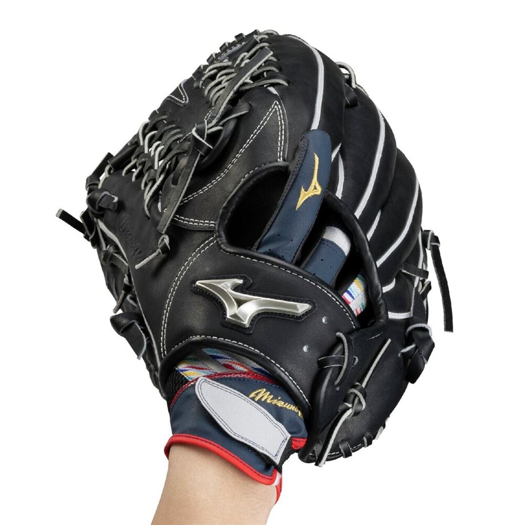 【ミズノプロ】守備手袋 BASEBALL DREAM PACK【右手用】 ネイビー×グレー×レッド L