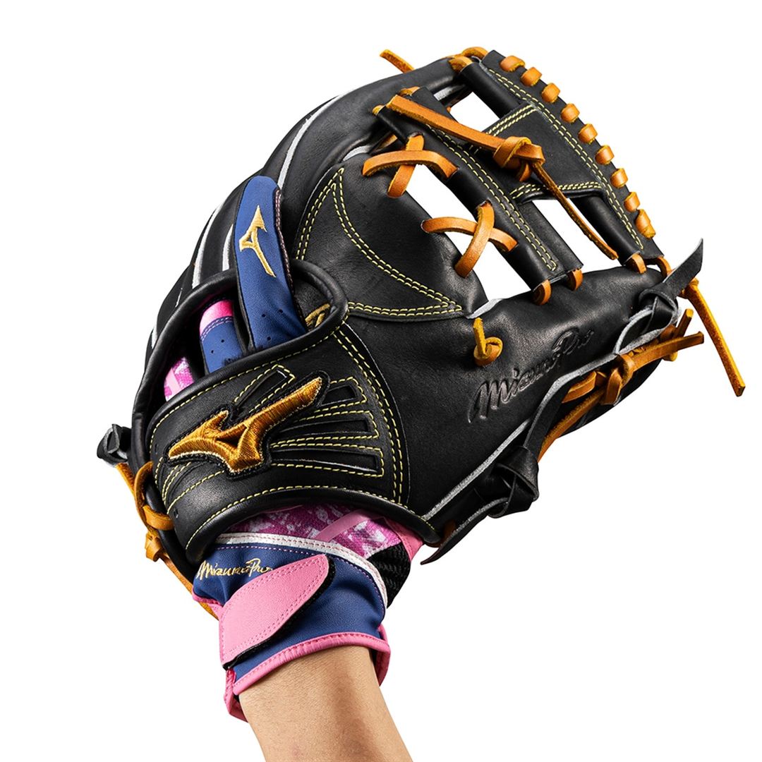 【ミズノプロ】守備手袋 26年秋冬限定カラー【左手用】 ブルー×ピンク×ピンク M