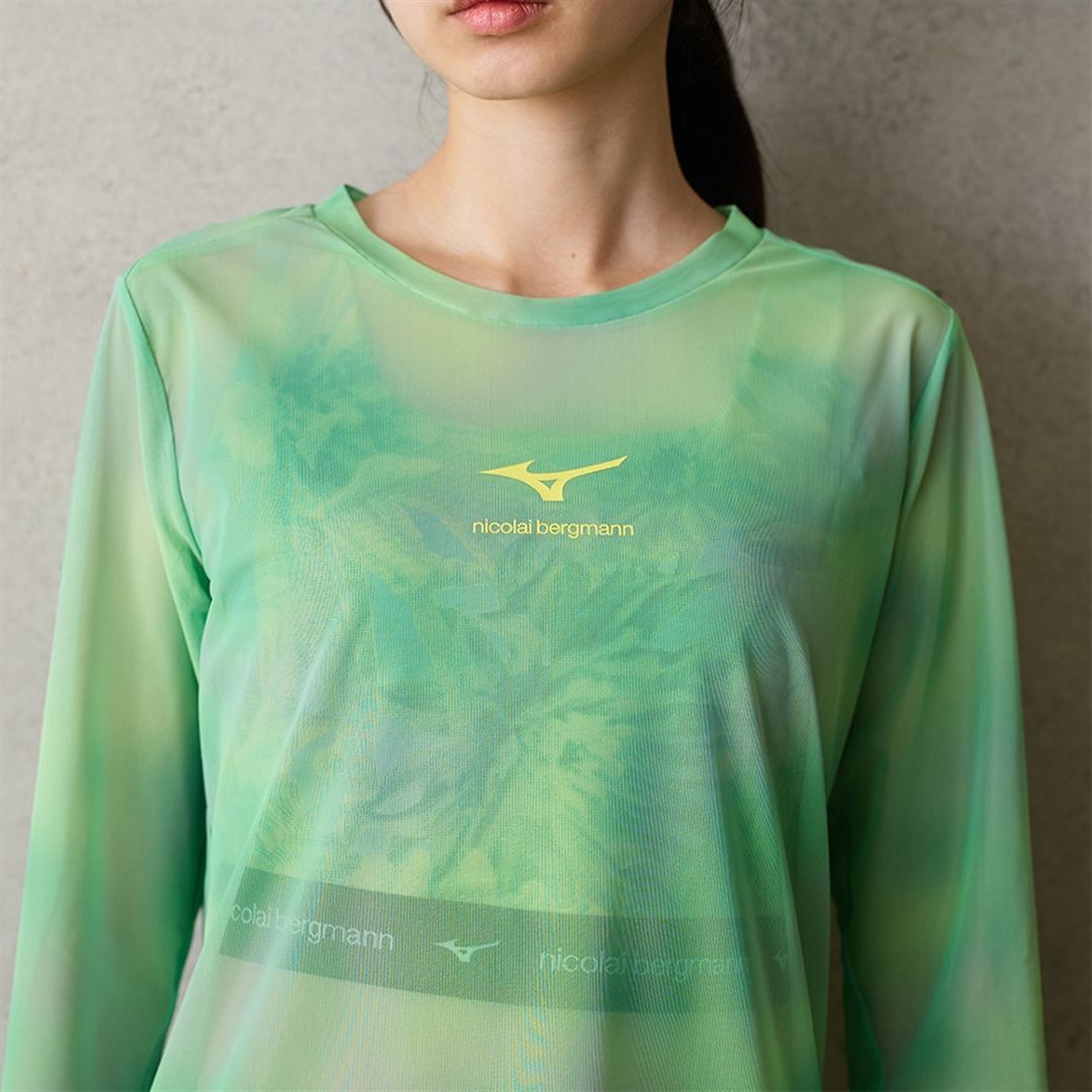 【ニコライ バーグマン】シアーTシャツ(長袖) グリーン L