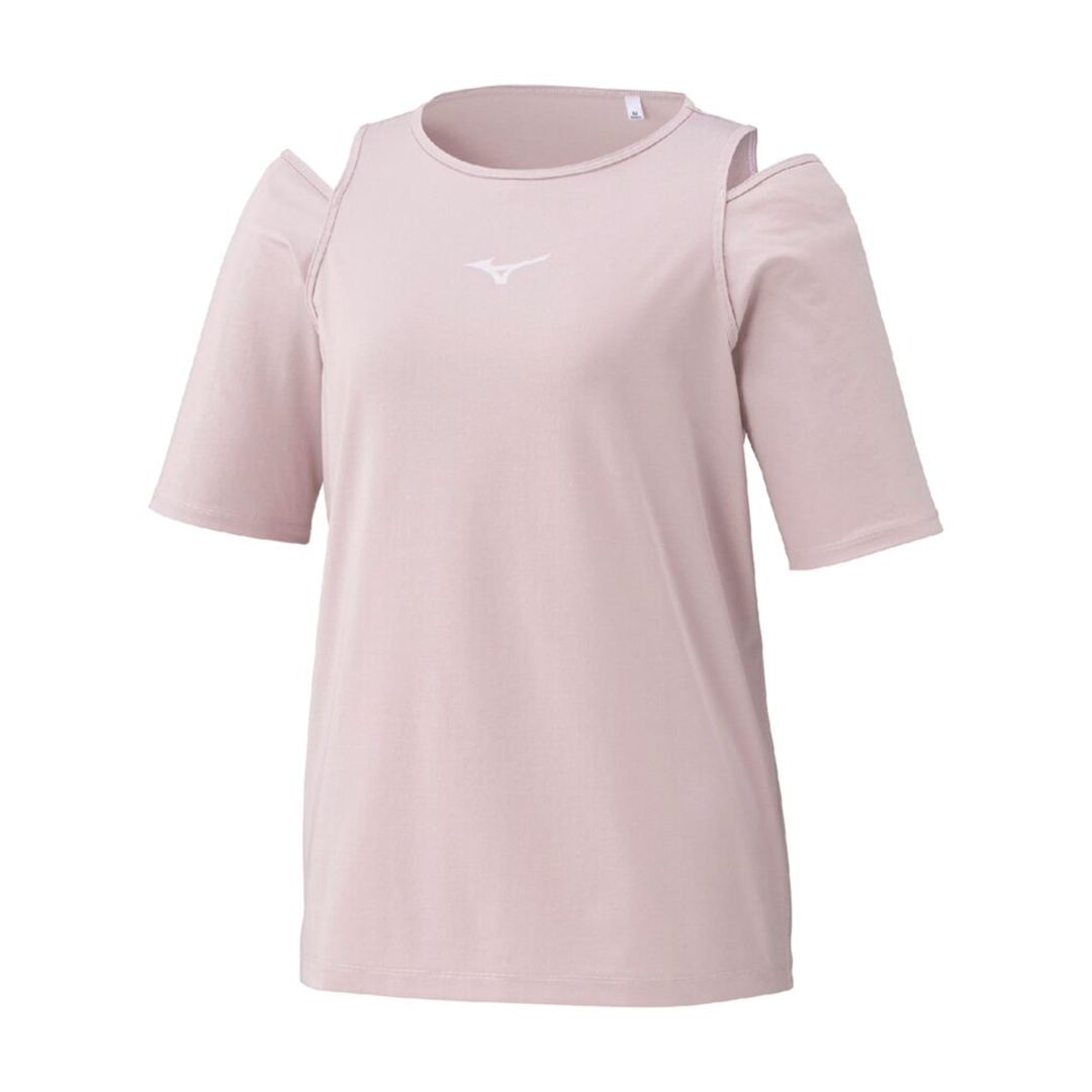 【ミズノ直営限定】カットアウトデザインTシャツ グレイッシュピンク S