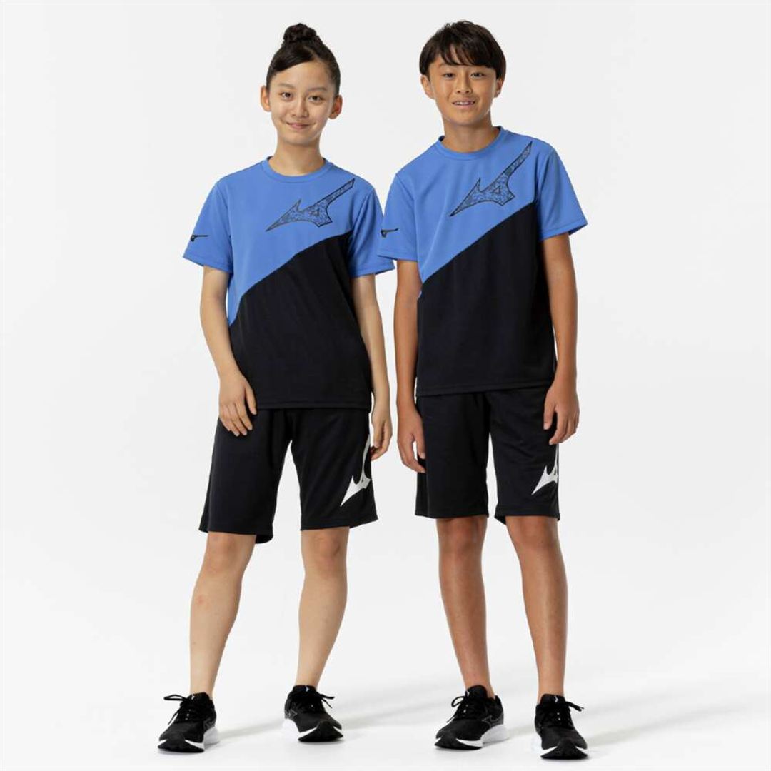 【抗菌防臭／防汚】GACHI Tシャツ フロンティア ブルー×ブラック 120