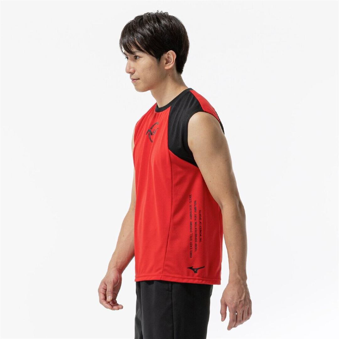 【接触冷感】N-XT アイスタッチノースリブシャツ チャイニーズレッド M