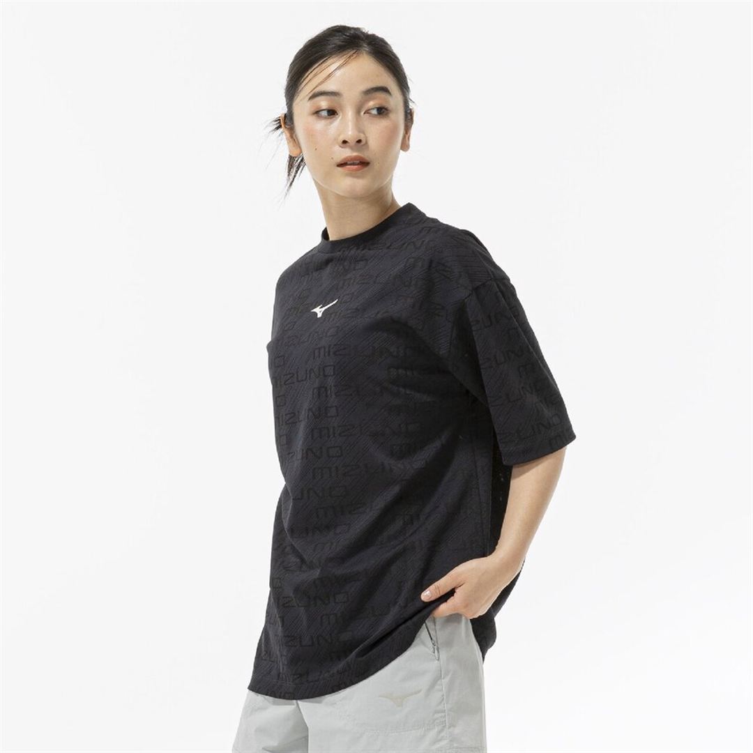 【ミズノ直営限定】シアージャカードTシャツ(ワイドシルエット) ブラック S