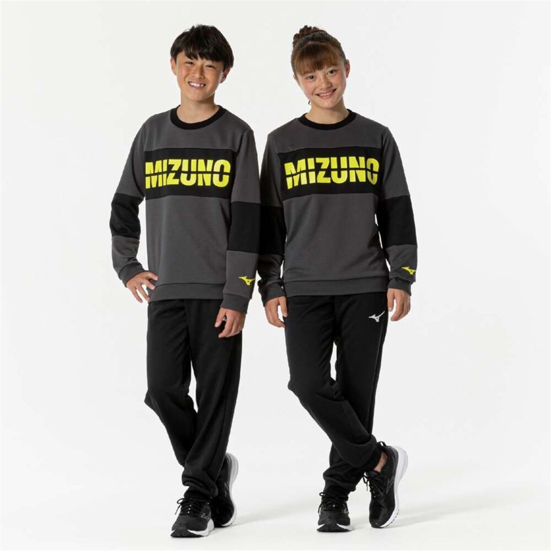 スウェットクルーネックシャツ ブラック×イエロー 120