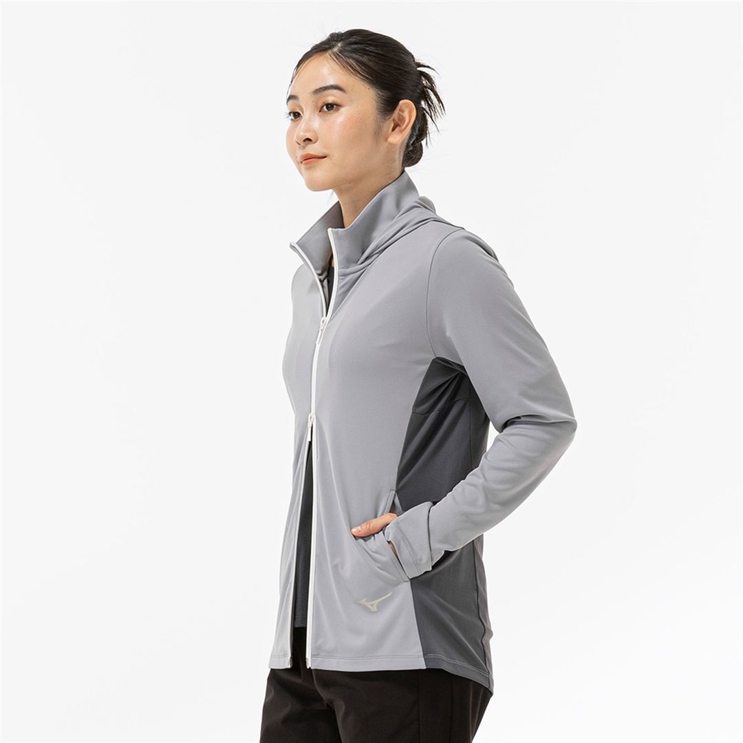 【ミズノ直営限定】ストレッチスムースフーディ グレー S