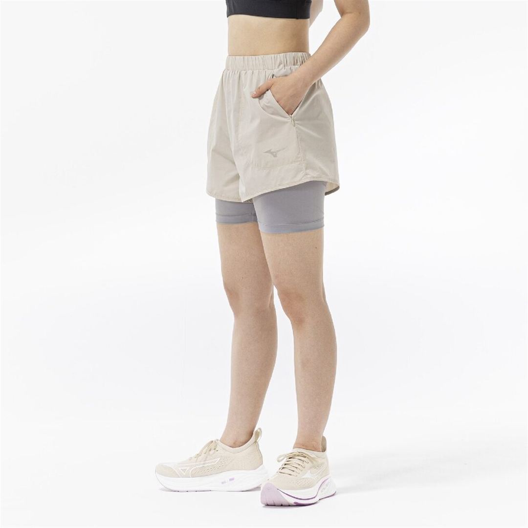 【ミズノ直営限定】ハイブリッドストレッチシアーショートパンツ ベージュ L
