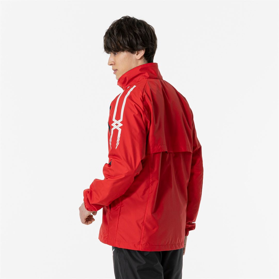 ウィンドブレーカージャケット チャイニーズレッド×ブラック XS