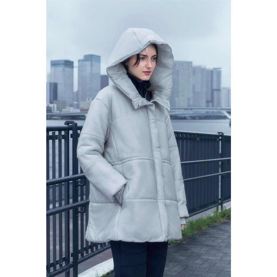 【保温素材／吸湿発熱】テックフィルブレスサーモコート ペールブルー XL