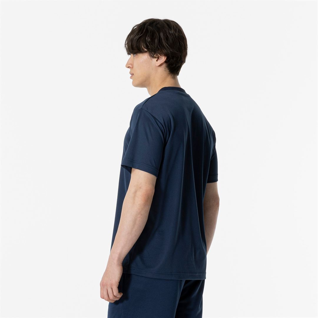 ナビドライTシャツ(半袖／丸首) ドレスネイビー×ホワイト 4XL