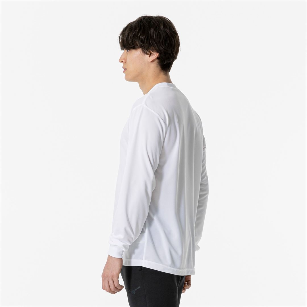 ナビドライTシャツ(長袖／丸首) ホワイト×ホワイト S