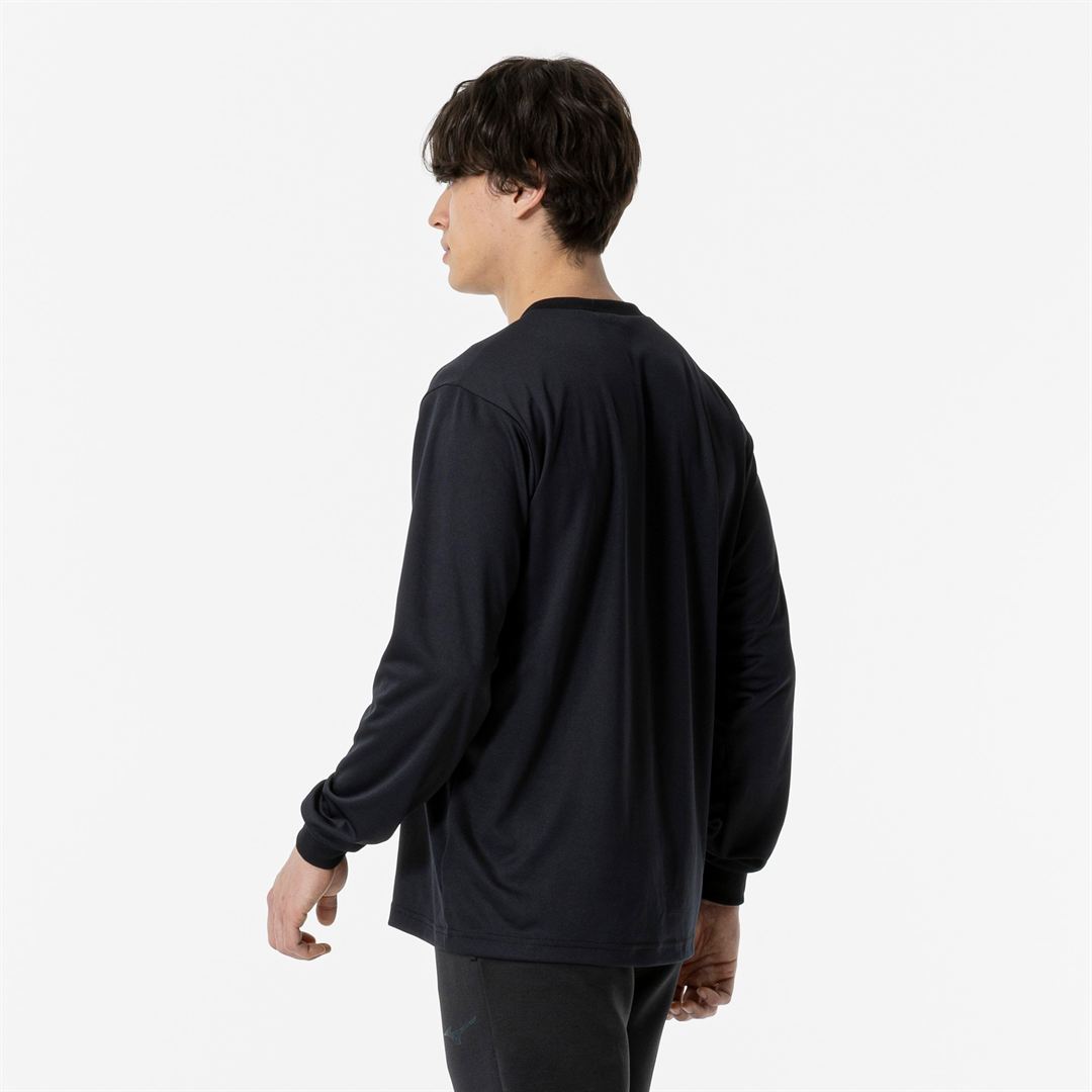 ナビドライTシャツ(長袖／丸首) ブラック×ゴールド S